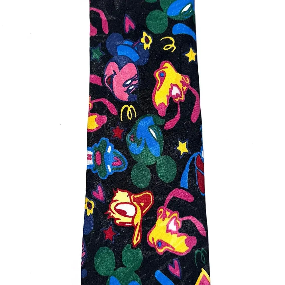 Vintage Disney Mickey Unlimited Fab Five Mickey Minnie Goofy Daffy Pluto Tie